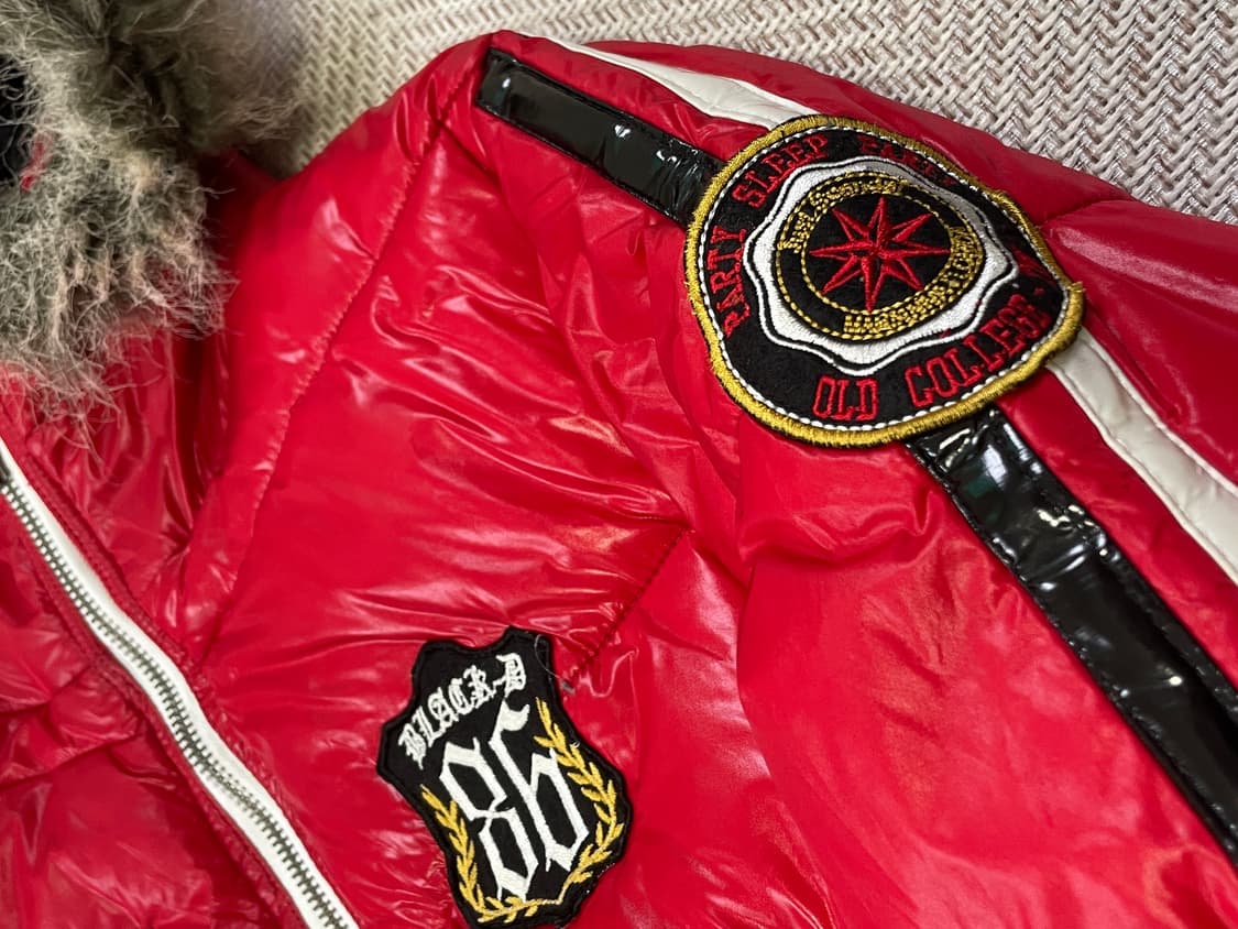 디리시 크레스트 자수 퍼 후드 패딩 y2k goa lgb J03503 상품이미지5