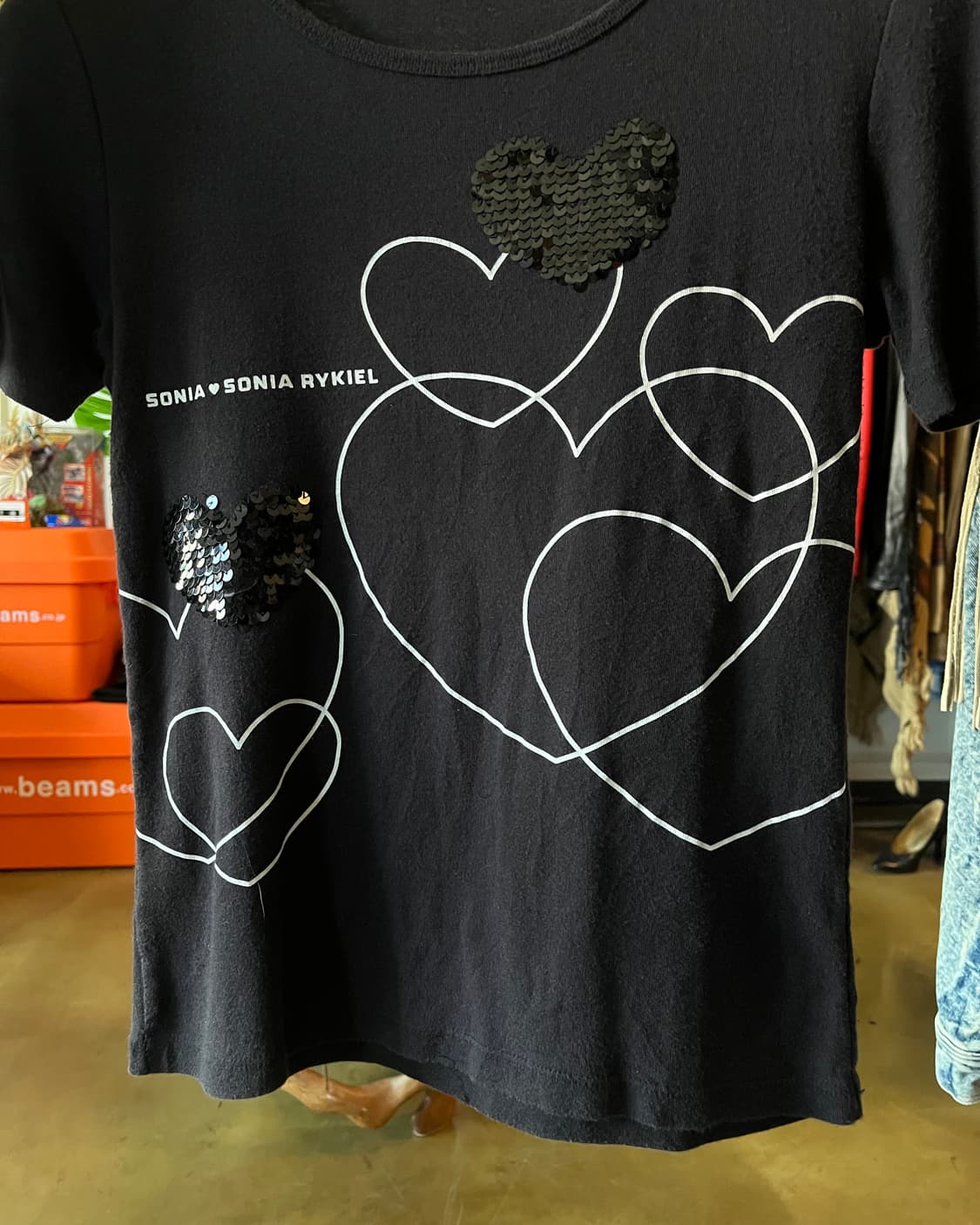 SONIA RYKIEL 3D Spangle Heart Graphic T 상품이미지4