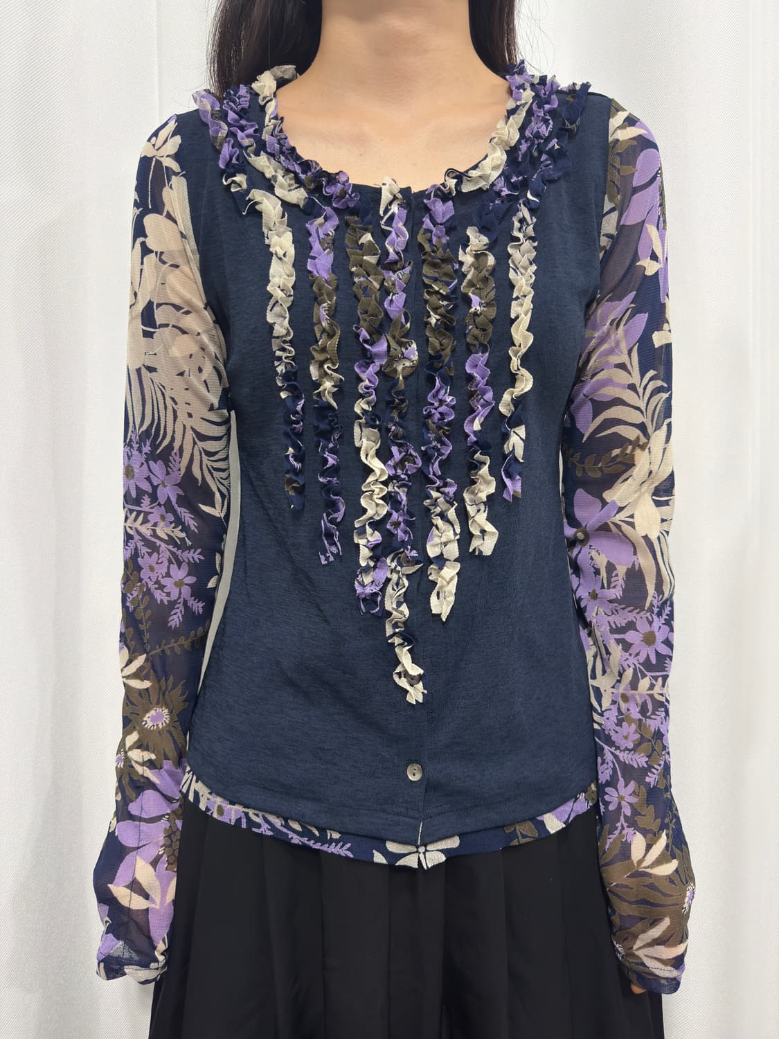 mesh design cardigan 상품이미지1