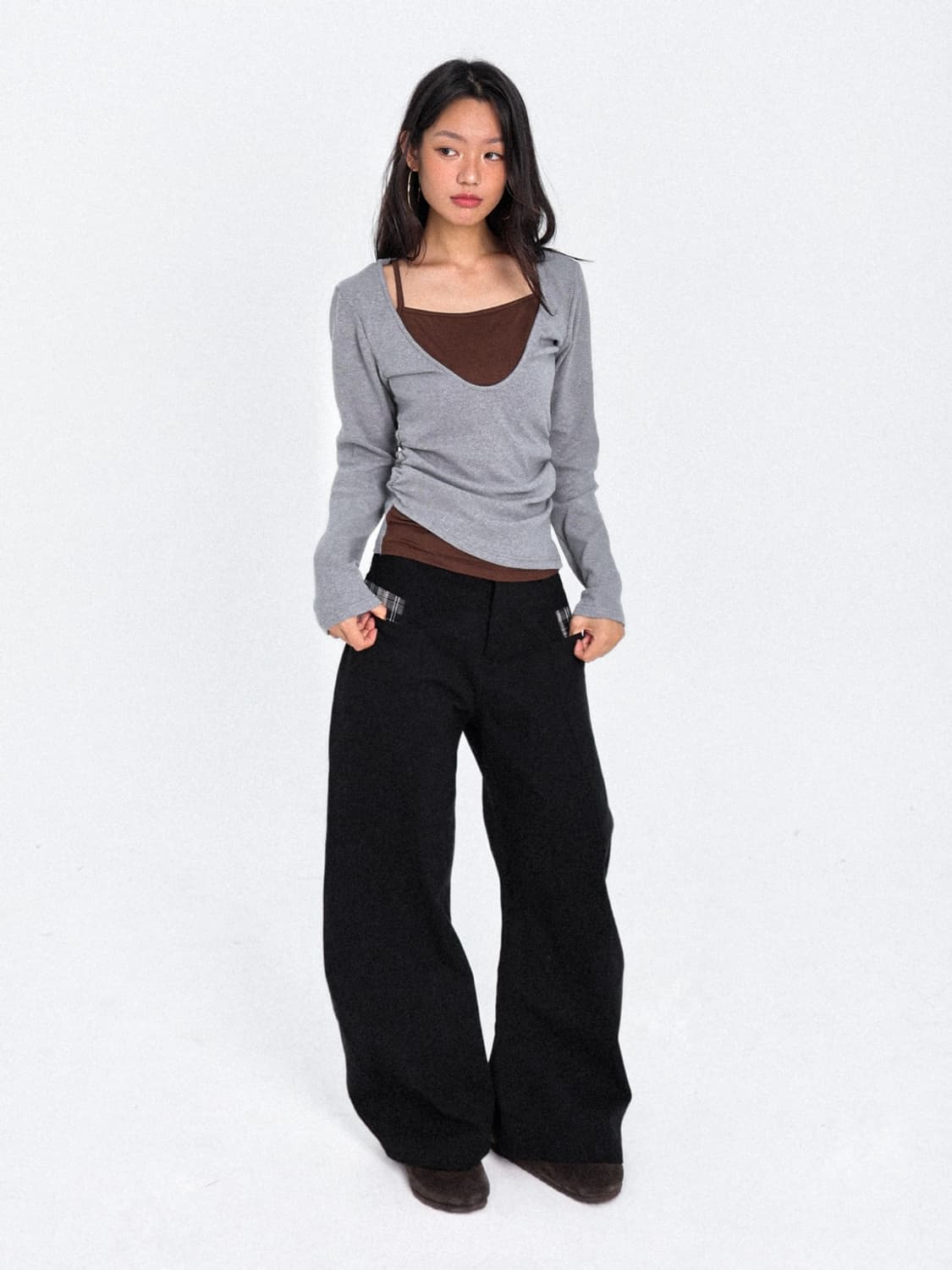 구매) 오운서 커브드 팬츠 블랙 상품이미지1