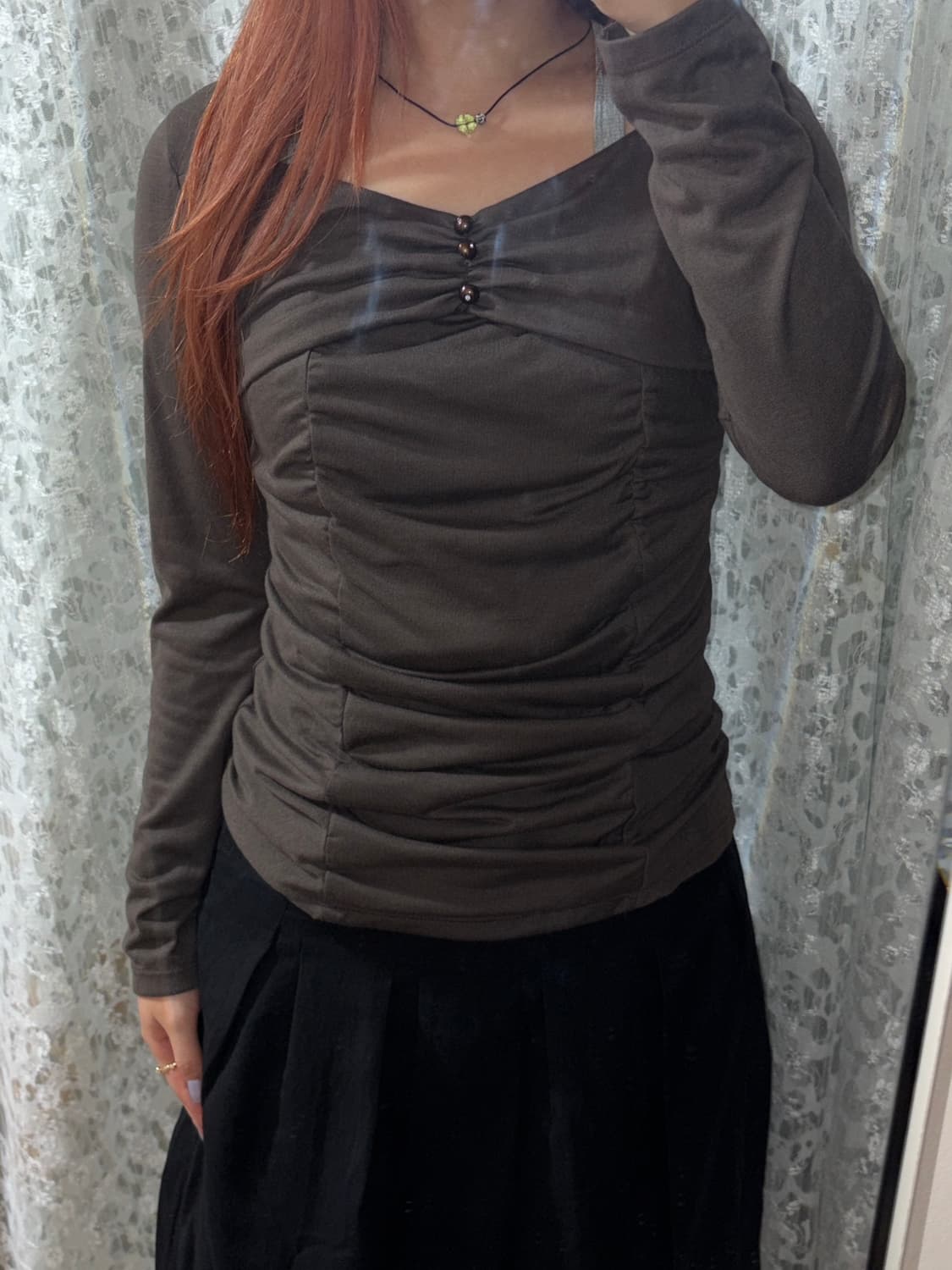 셔링 리본 슬리브 상품이미지3