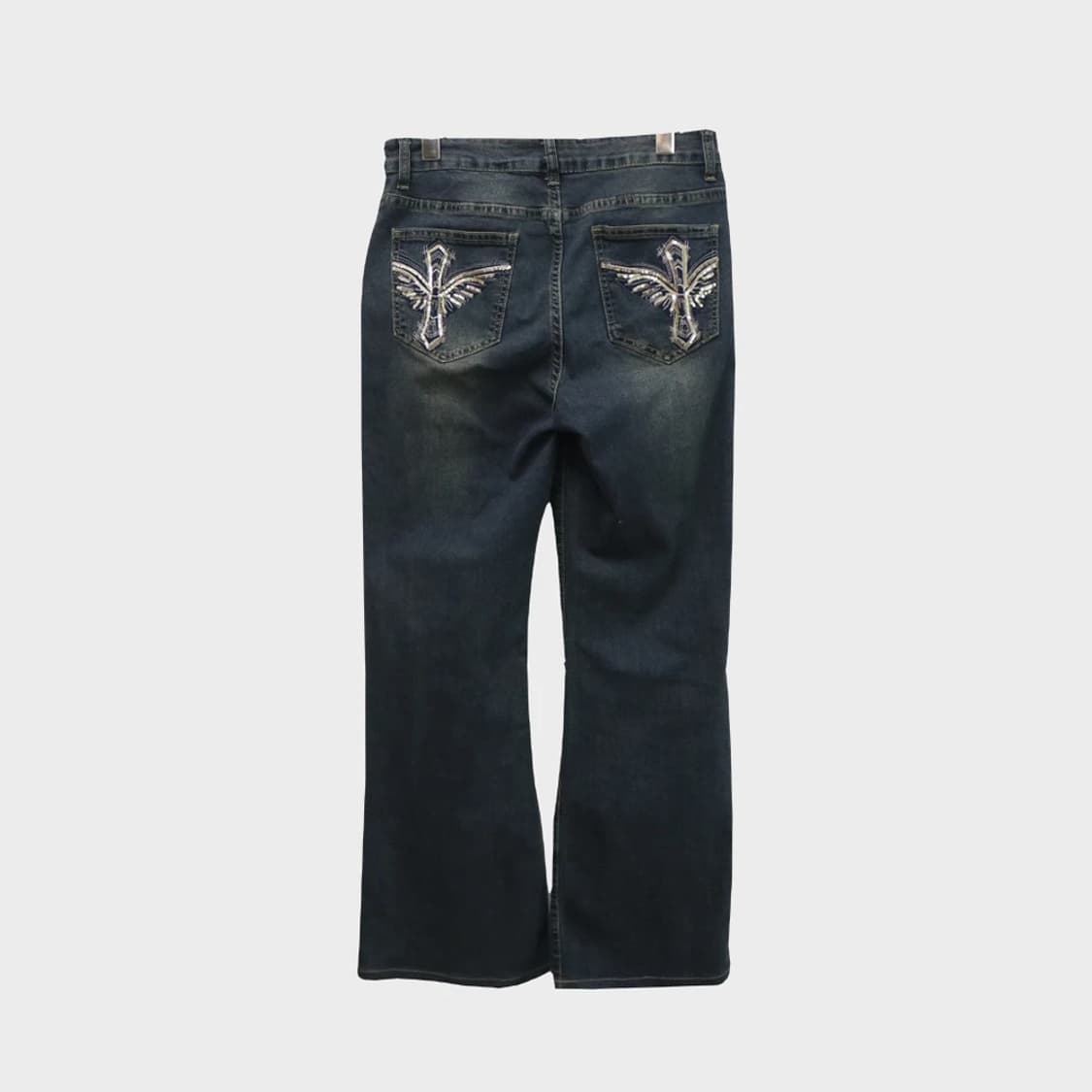 뒷 포켓 자수 포인트 부츠컷 데님 팬츠 62378 상품이미지1