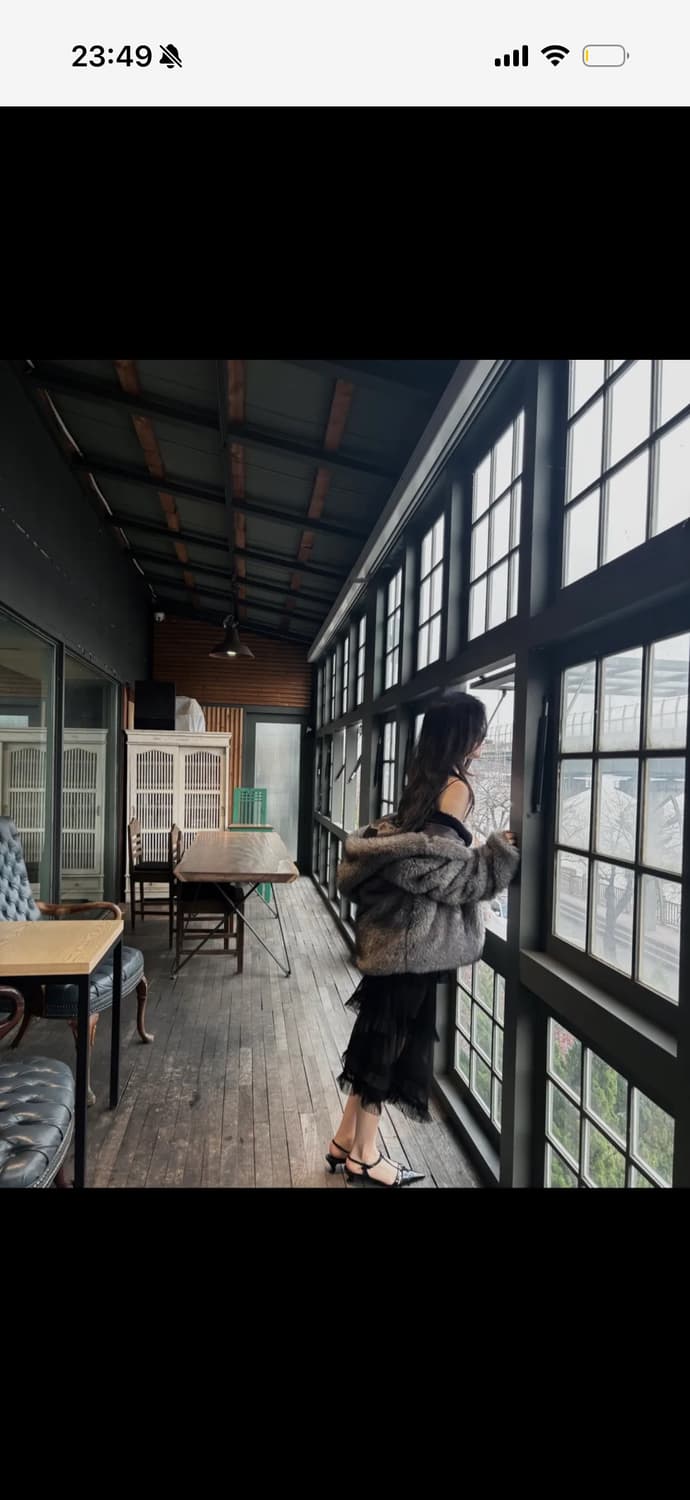 애즈온KOA HOOD FUR JACKET / GRAY 상품이미지2