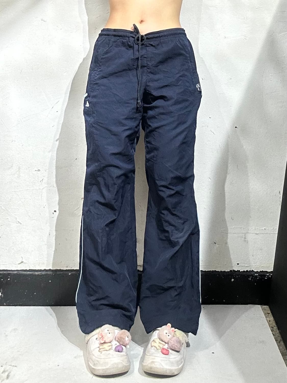 아디다스 네이비 와이드 트랙 팬츠 사이드 라인 바지 S 상품이미지2