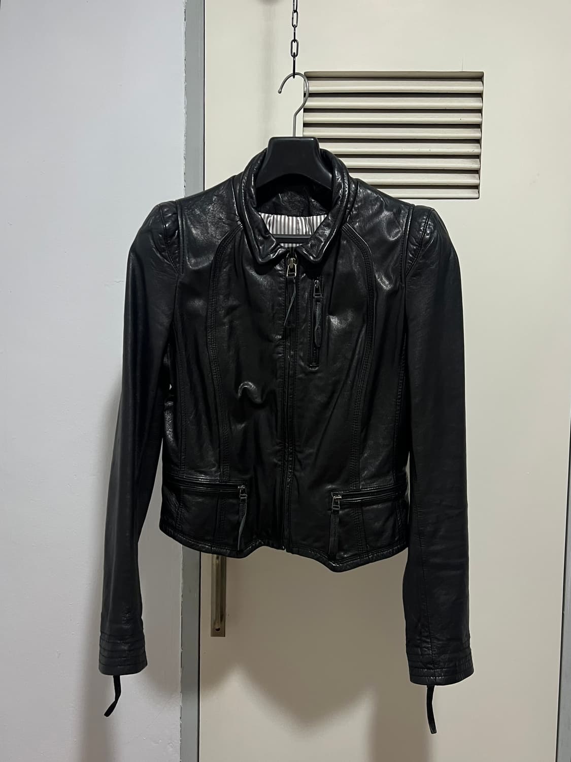 striped real leather-jacket 상품이미지3