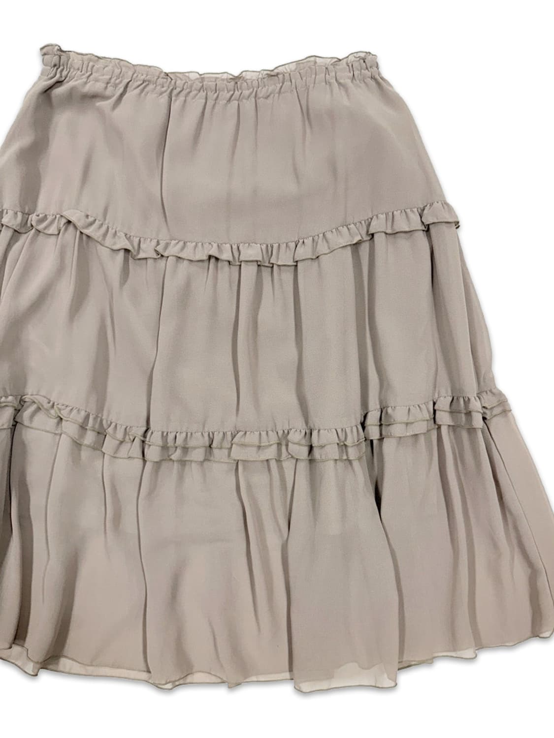 빈티지 베이지 모리 프릴 미디 스커트 상품이미지2