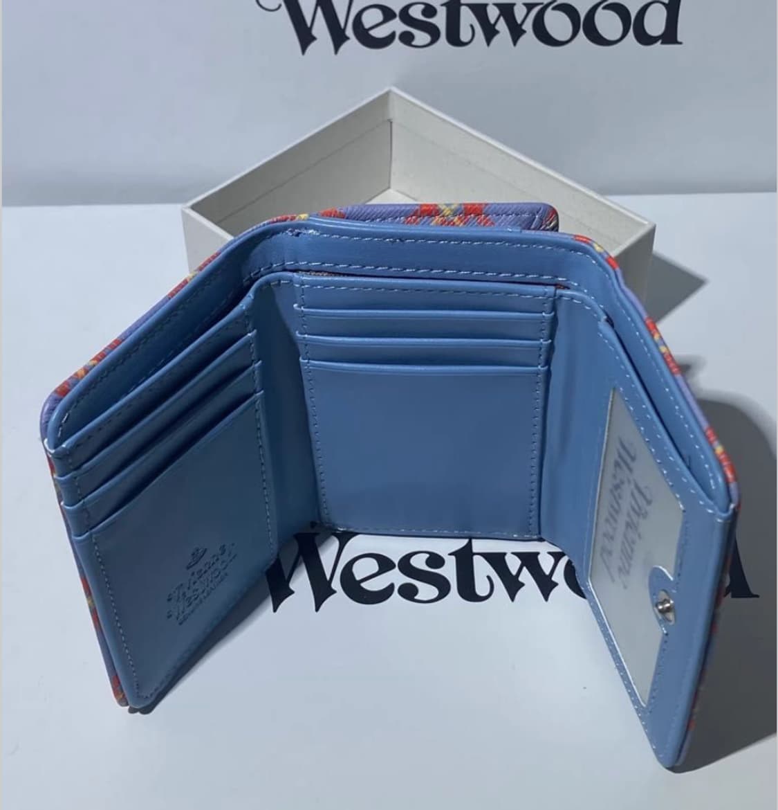 비비안웨스트우드 아카이브 은장 orb 패턴 하프월렛 반지갑(풀구성) 상품이미지6