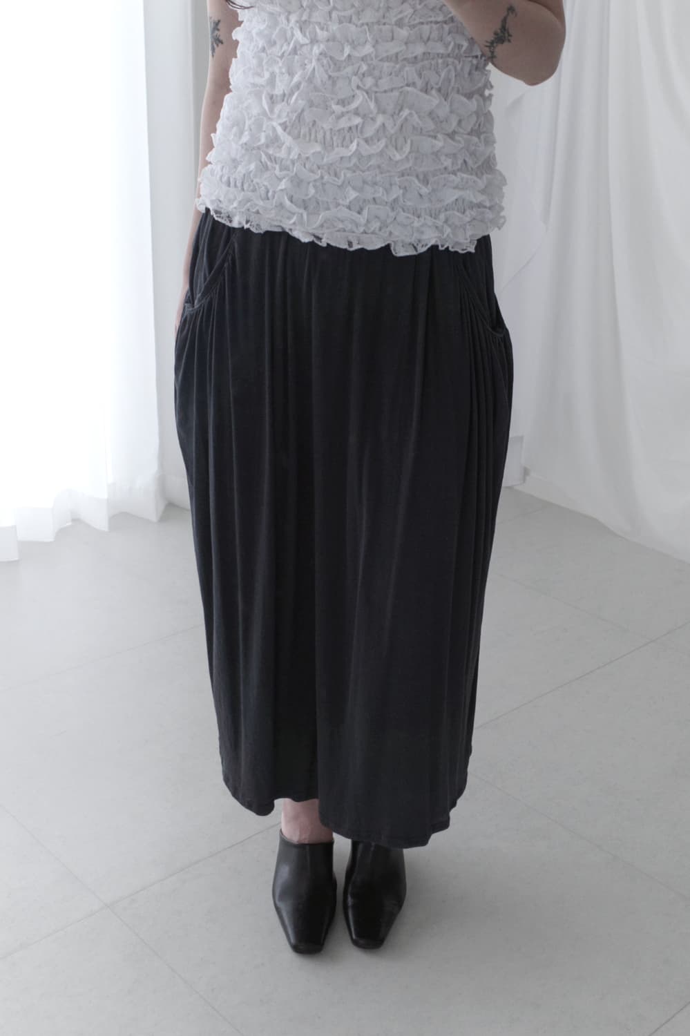 shinyaseki) draping skrit  상품이미지5