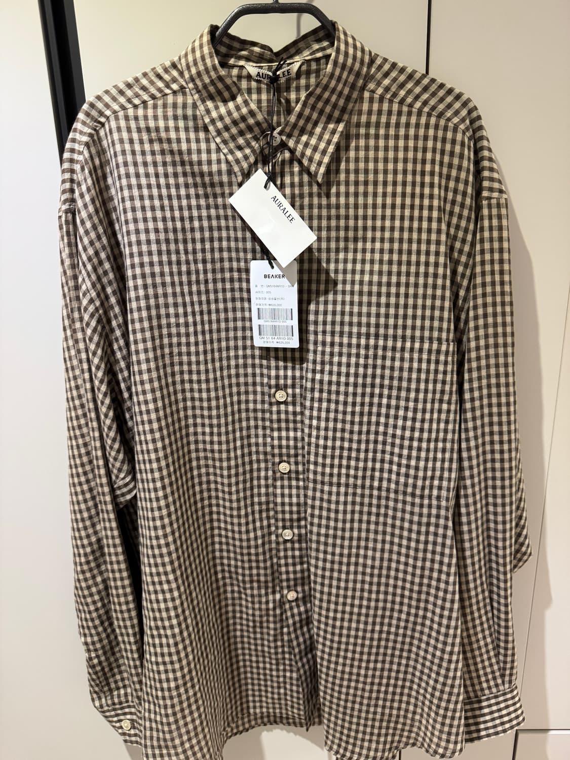 오라리 깅엄 체크 셔츠 5(새상품) 상품이미지1