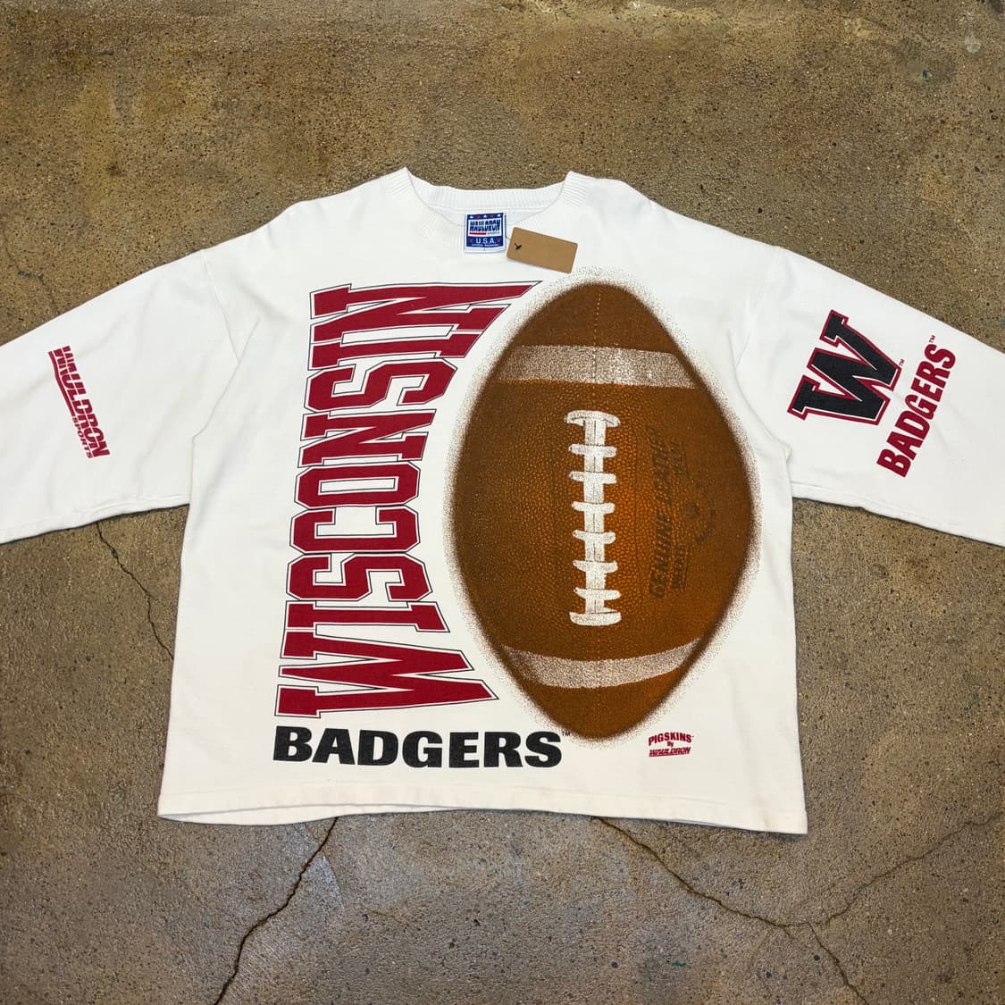 레어 90s USA 미국 빈티지 위스콘신 헤비코튼 맨투맨 상품이미지1