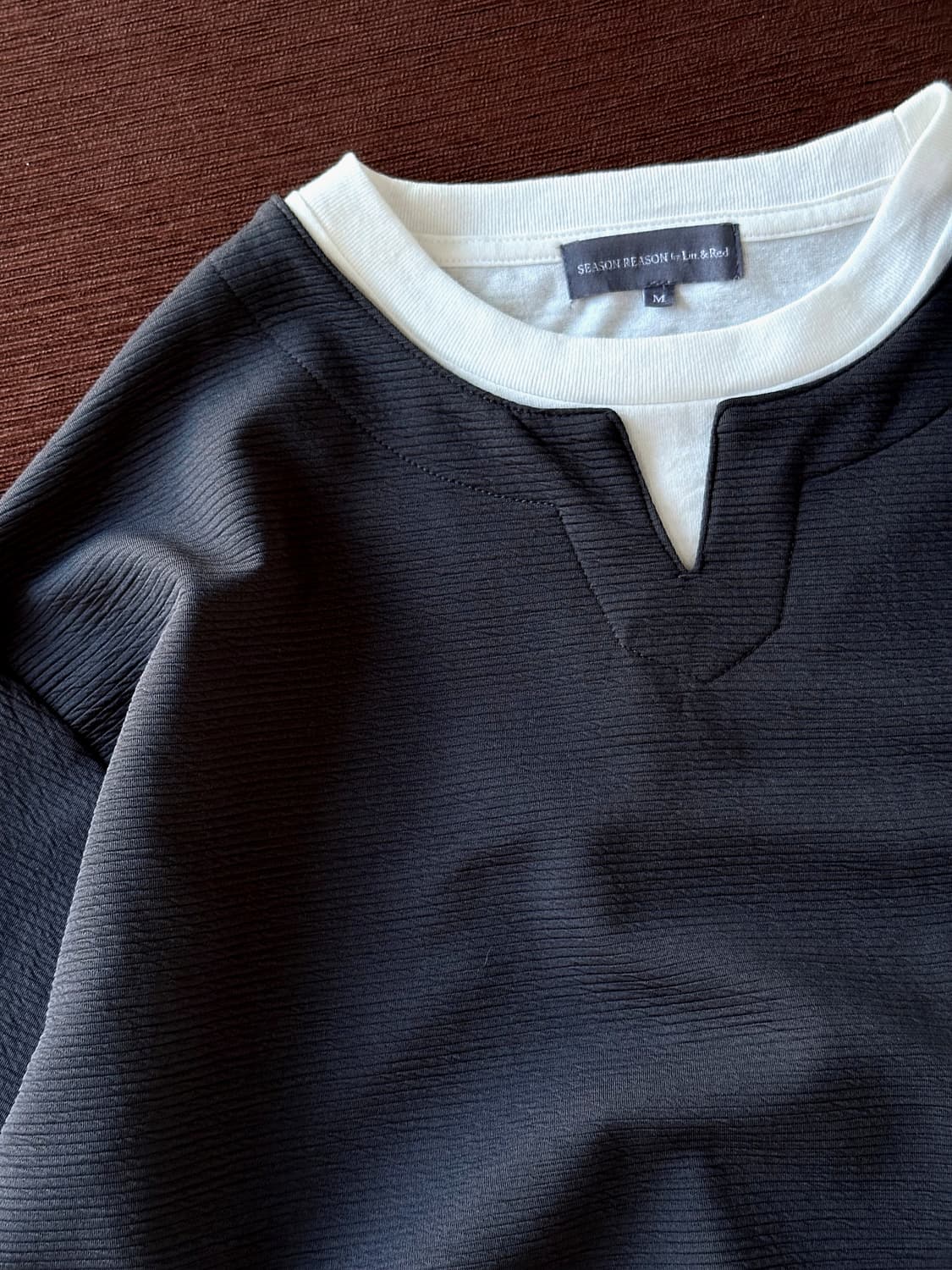 Fake layered neck H/S top 상품이미지5