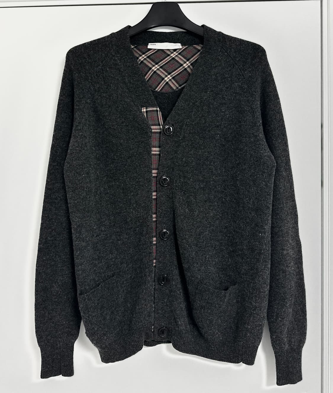 [SHIPS 쉽스] 남성 체크 배색 가디건 상품이미지1