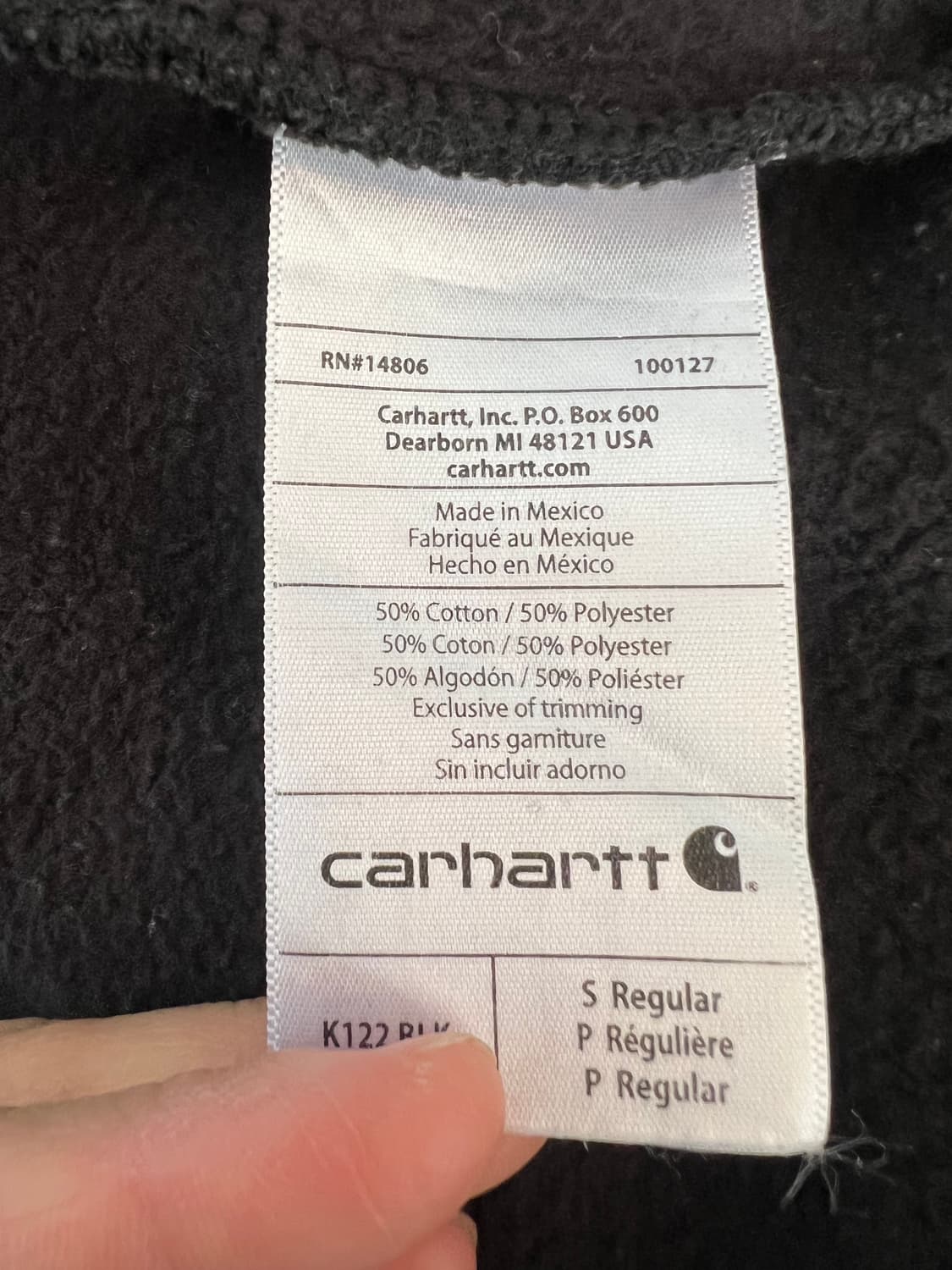 칼하트 남성 블랙 약기모 후드집업점퍼 코튼점퍼 상품이미지7