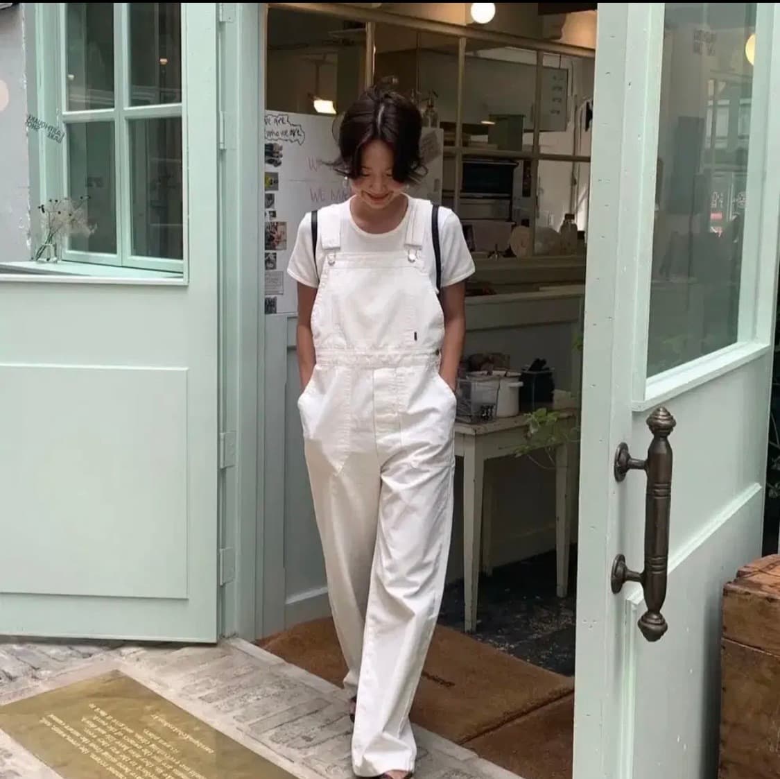 유라고 화이트 오버롤 상품이미지2