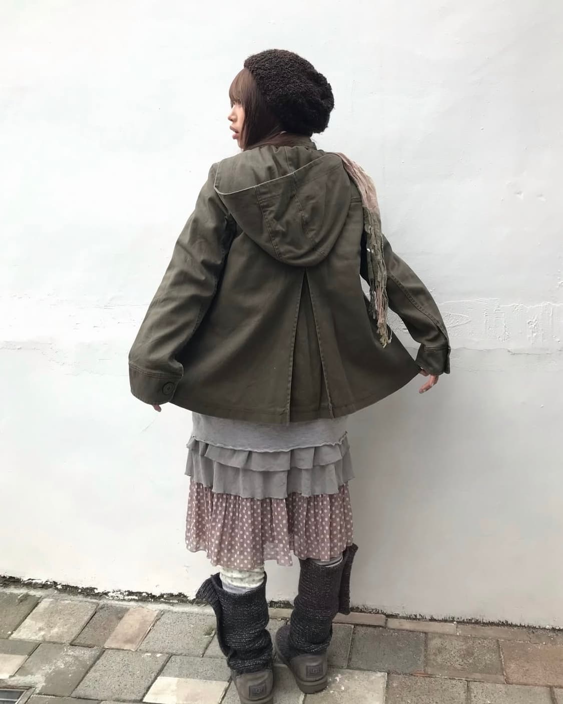 빈티지 모리걸 야상 레이어드 대장 코디 세트 상품이미지3