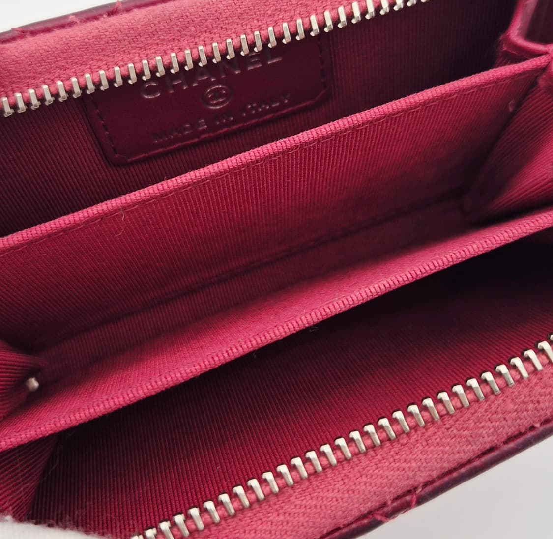 샤넬 지퍼돌이 카드지갑 캐피어 레드 상품이미지6