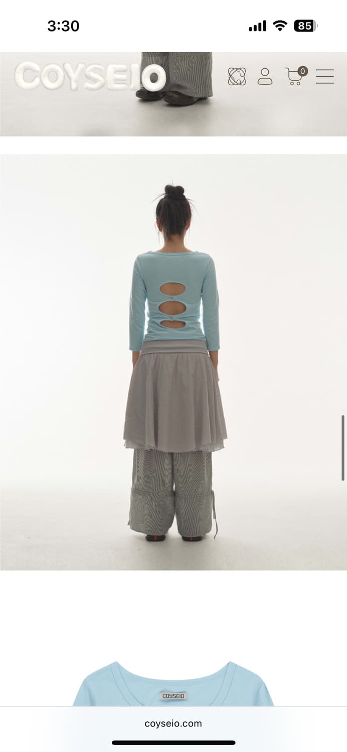 코이세이오 BACK CIRCLE CAPRI SLEEVES SKY BLUE 상품이미지5