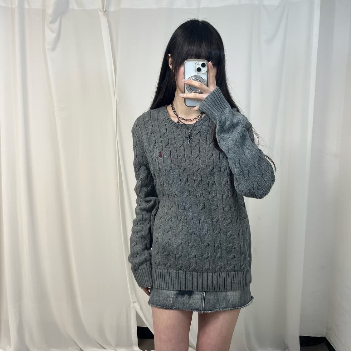 Polo Ralph Lauren grey cable knit  상품이미지1