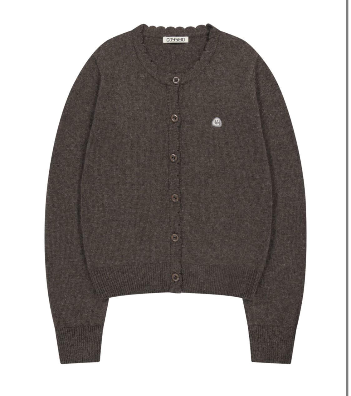 코이세이오 플라워 버튼 가디건 브라운 상품이미지1