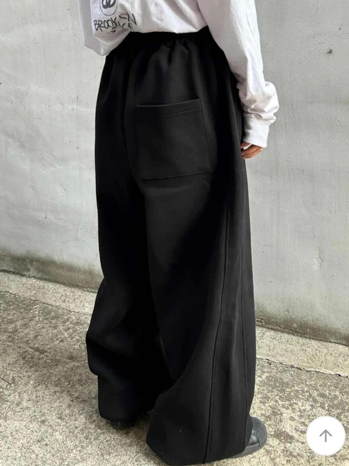 [Unisex] 사이드 절개 와이드 벌룬 팬츠 (Black) 상품이미지2