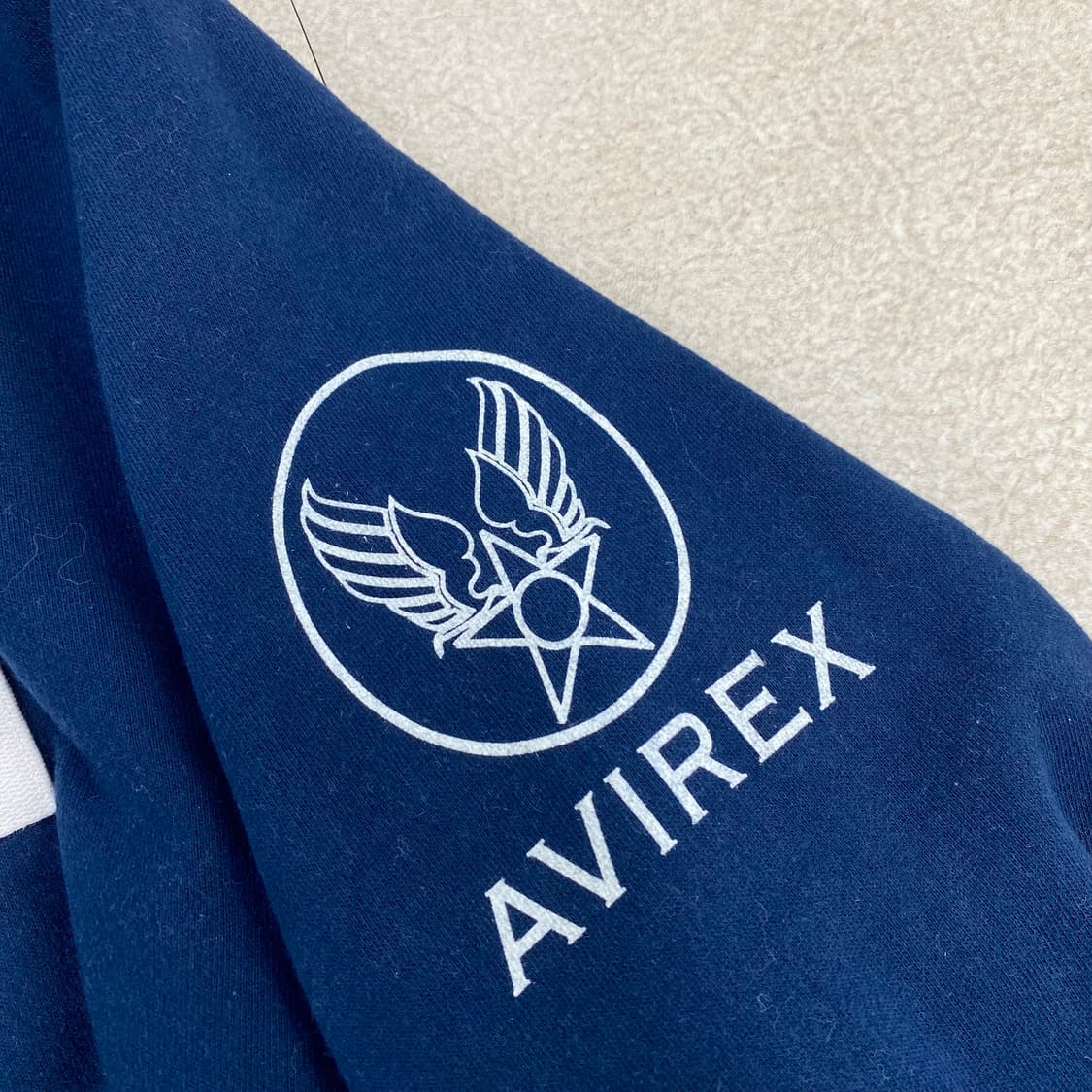 아비렉스 스펠아웃 빅로고 네이비 배색 코튼 집업 (105) 상품이미지6