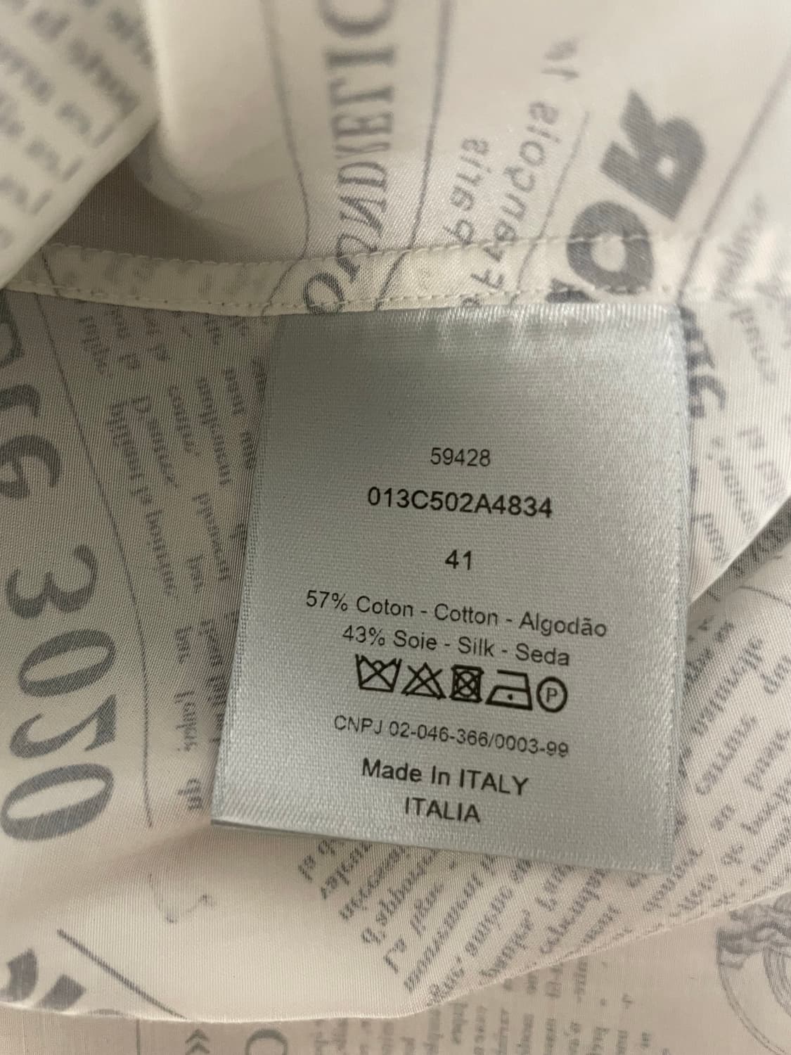 디올 뉴스페이퍼 프린트 셔츠 상품이미지3