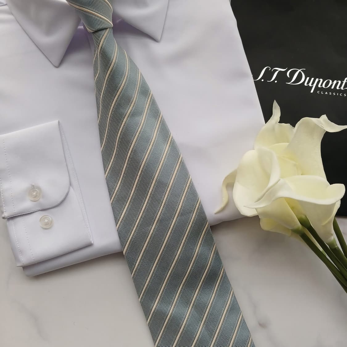 에스 티 듀퐁 실크 스트라이프 넥타이 9.1cm A등급 A18609
 상품이미지6