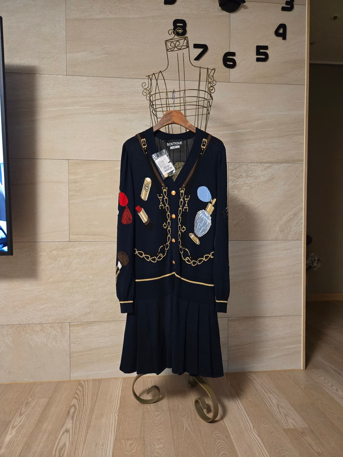 [미착용/42] 모스키노 플리츠 니트 원피스 상품이미지1