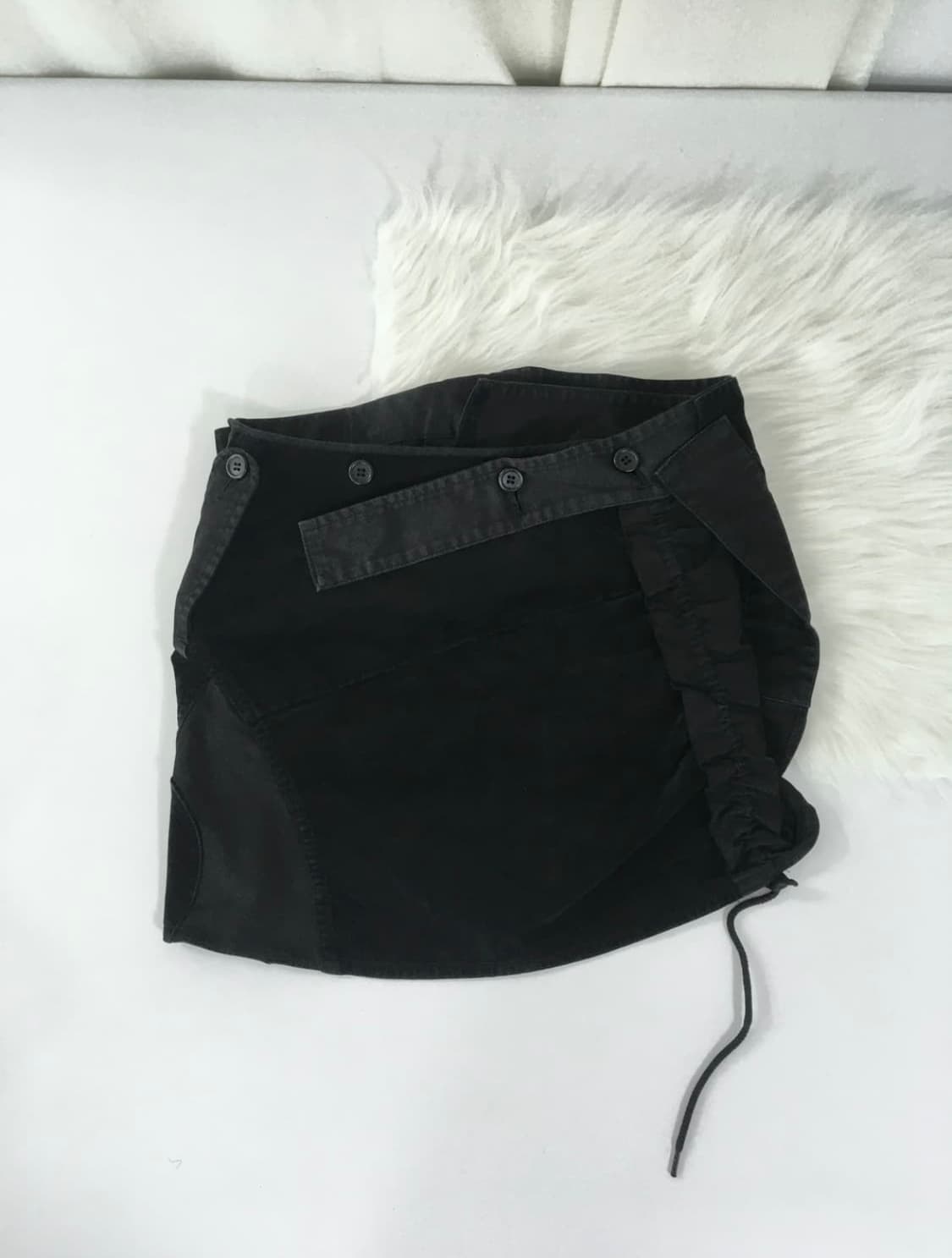 고무 프릴 패치 랩 스커트 상품이미지5