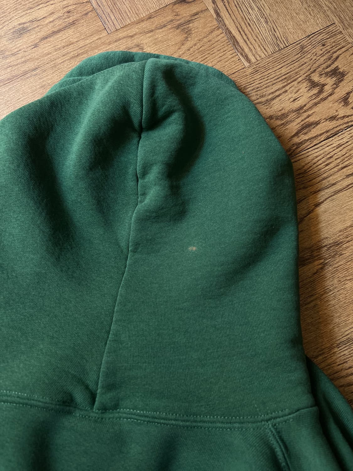 [XL]90's 러셀 Made in USA 빈티지 그린 버튼 후드 티셔츠 상품이미지7