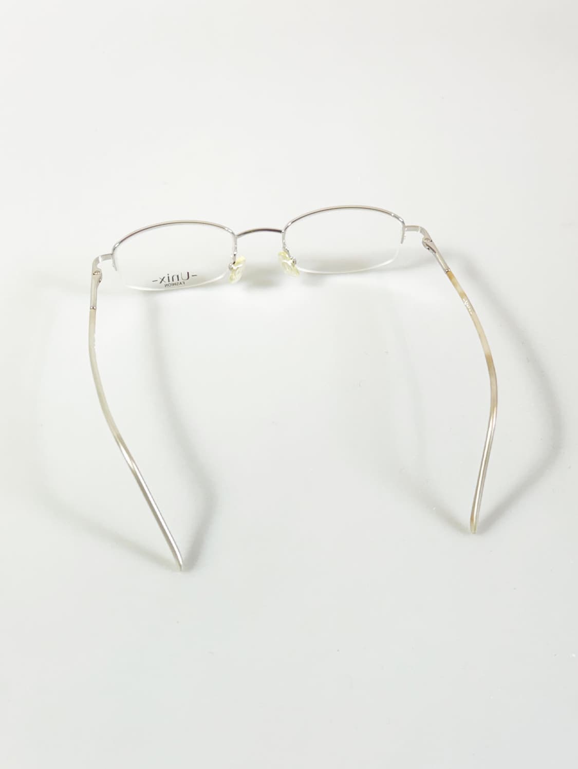 UNIX 실버 스퀘어 반무테 메탈 프레임 빈티지 안경 상품이미지5