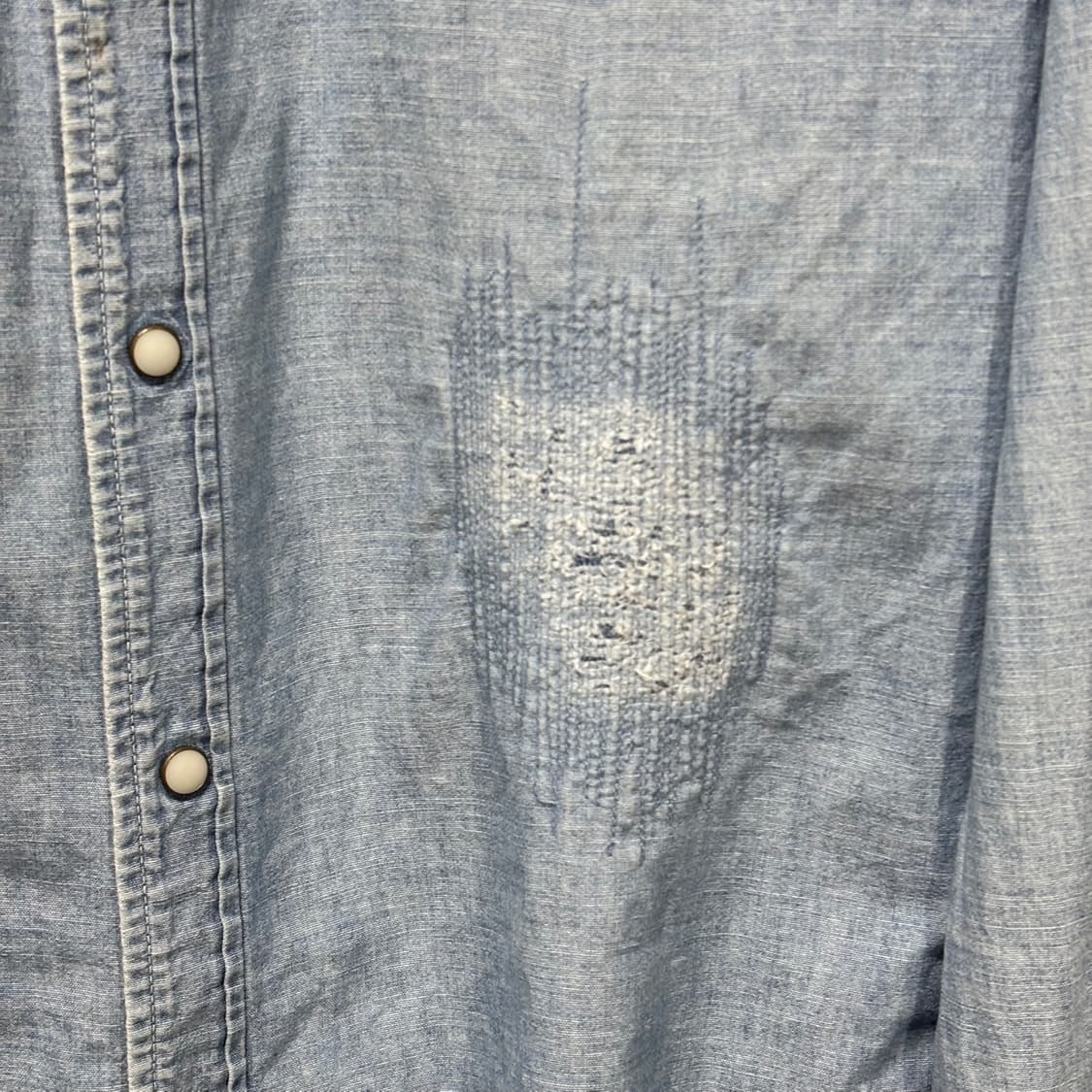 XL) 레미릴리프 데님 리페어 웨스턴 셔츠 상품이미지3