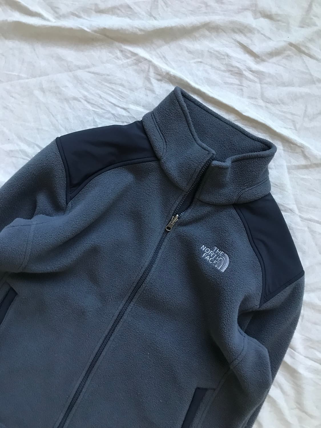 노스페이스 로고 그레이 플리스 집업 상품이미지6