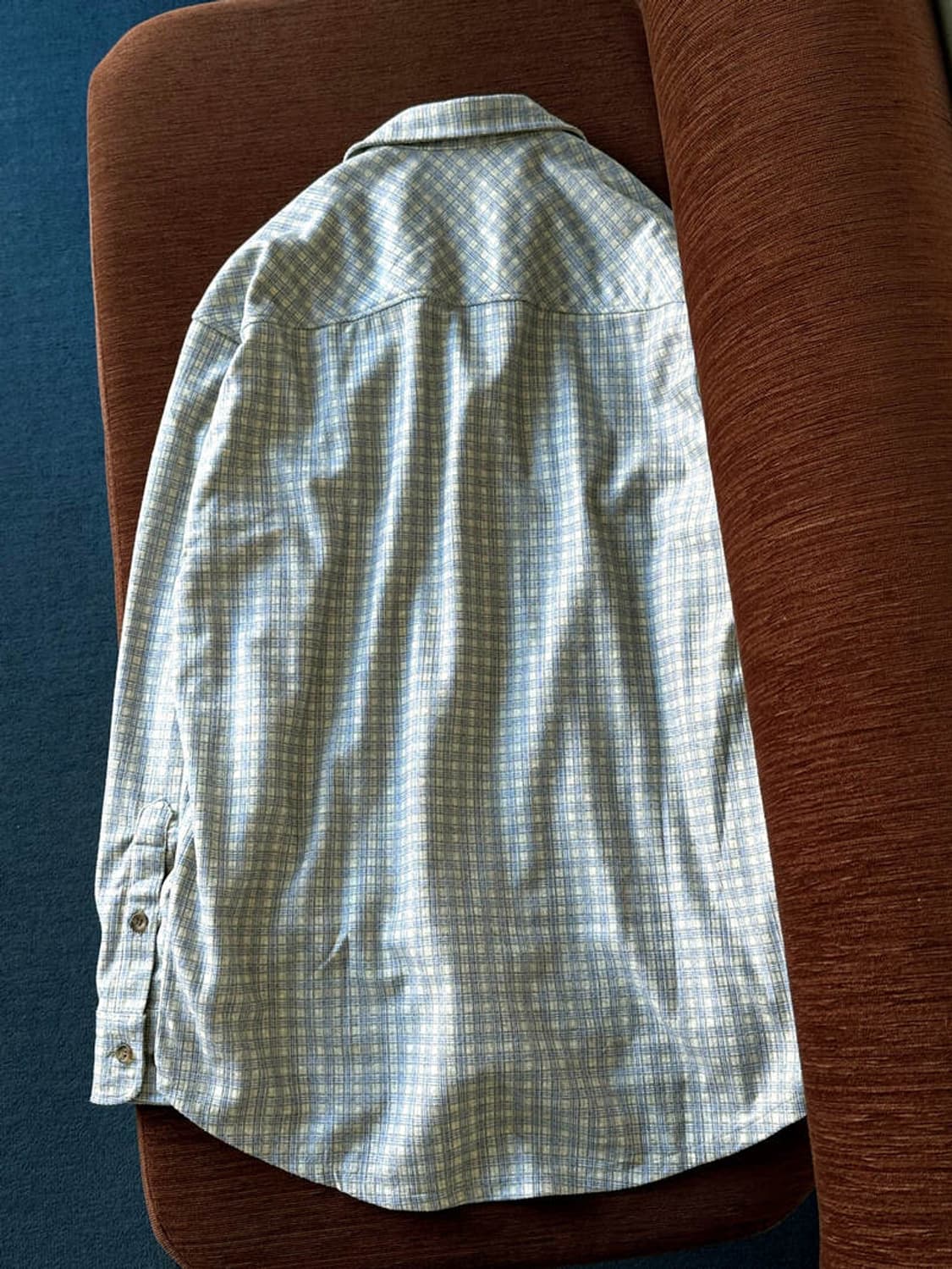 Poly nel woven check work shirt 상품이미지4