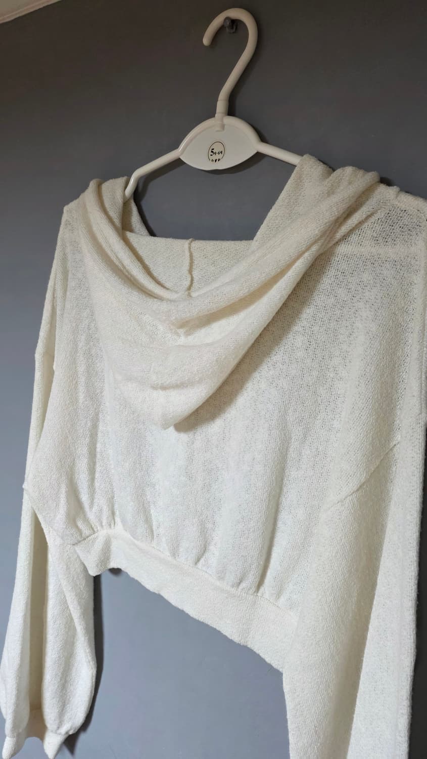 빈티지 크롭 니트 후드집업 상품이미지3