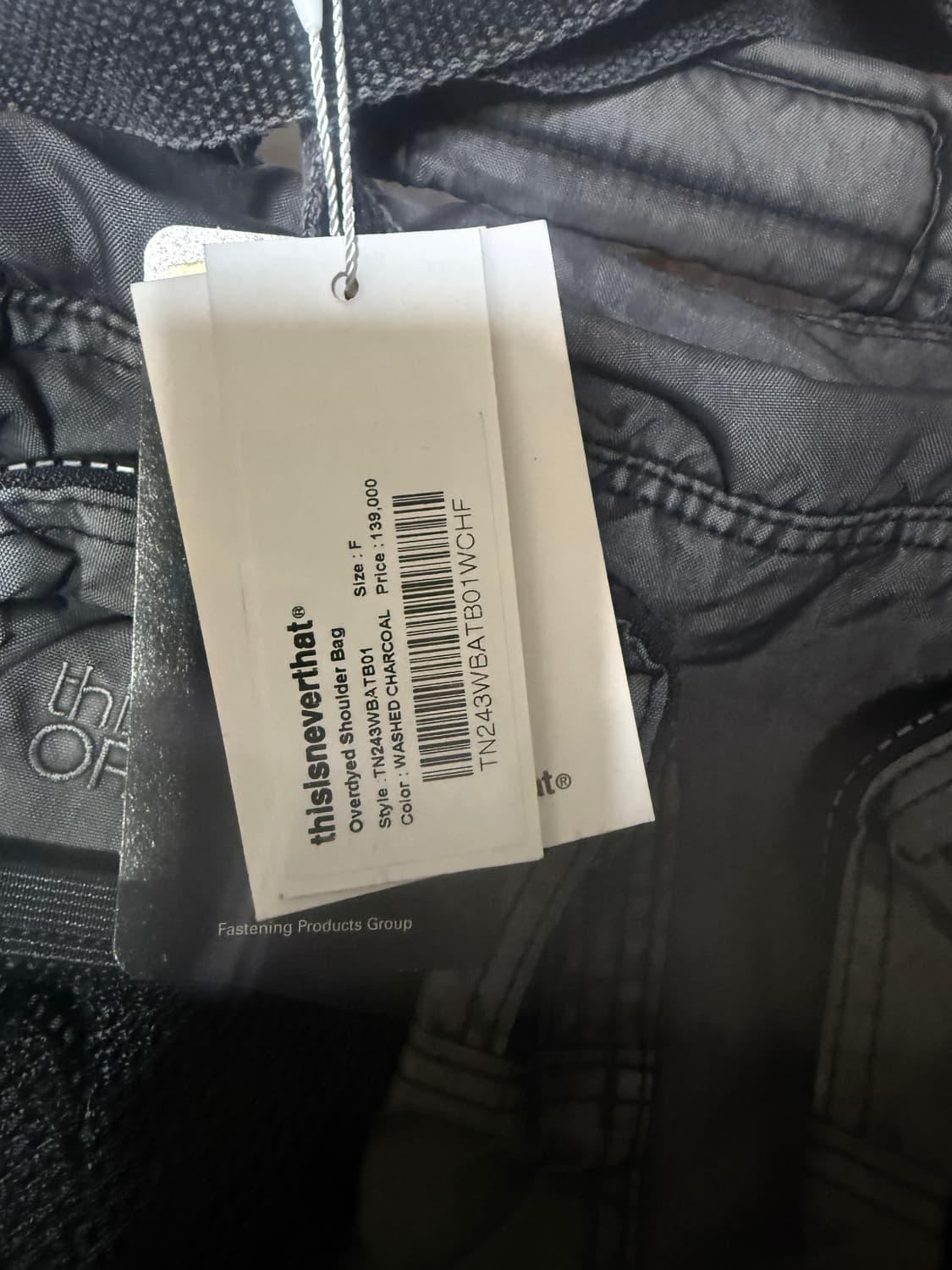 디스이즈네버댓 오버다이드 숄더백 워시드 차콜 상품이미지3