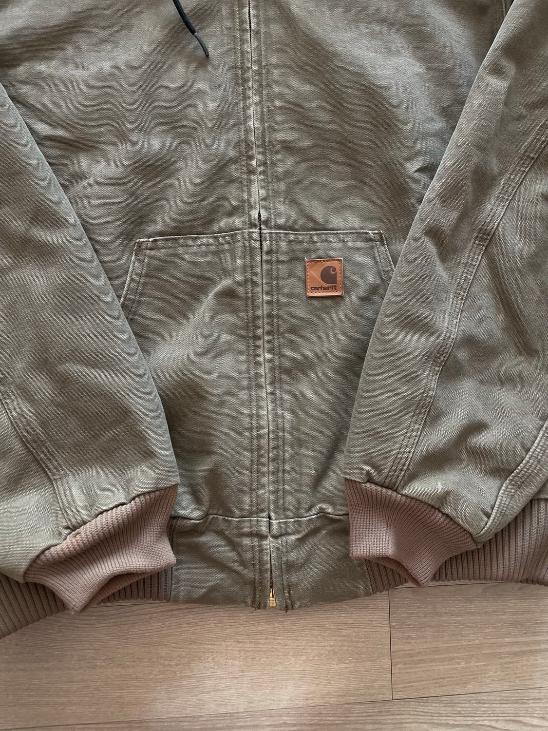 칼하트 j130 LBR 라이트브라운 액티브 자켓 샌드스톤 상품이미지4