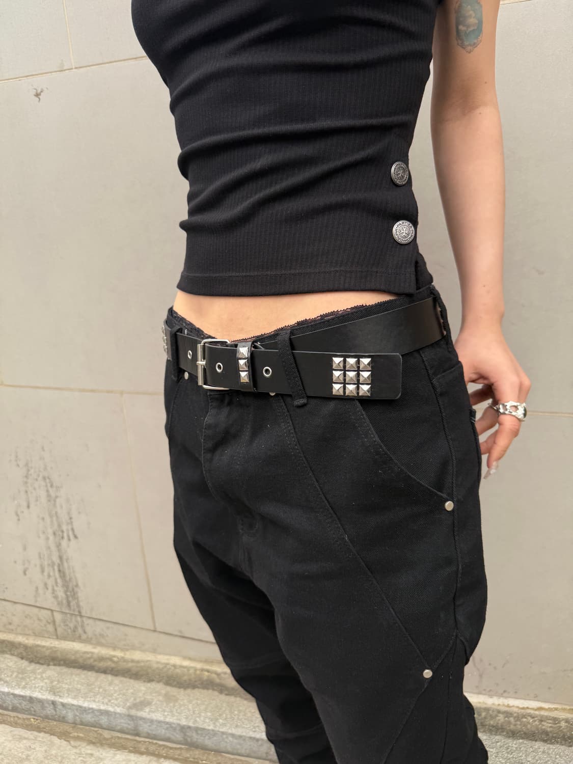 [os] 빈티지 스터드 벨트 상품이미지1