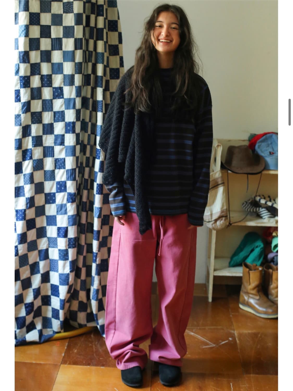 tonse 톤세 THORN CURVED PANTS 핑크바지 1사이즈 상품이미지2