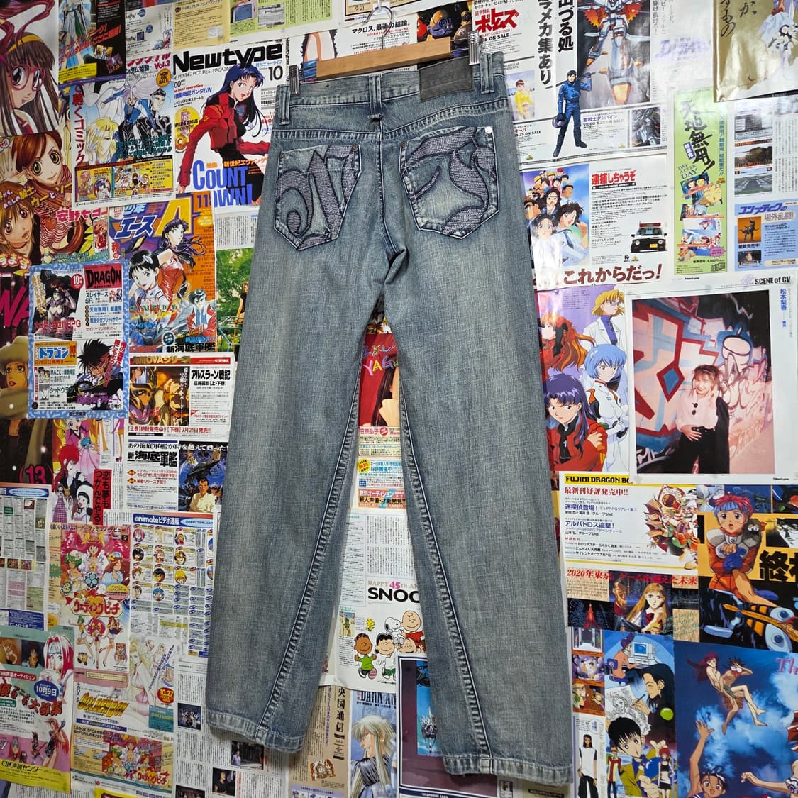 마자플라바 연청 자수 워싱 데님팬츠 상품이미지1