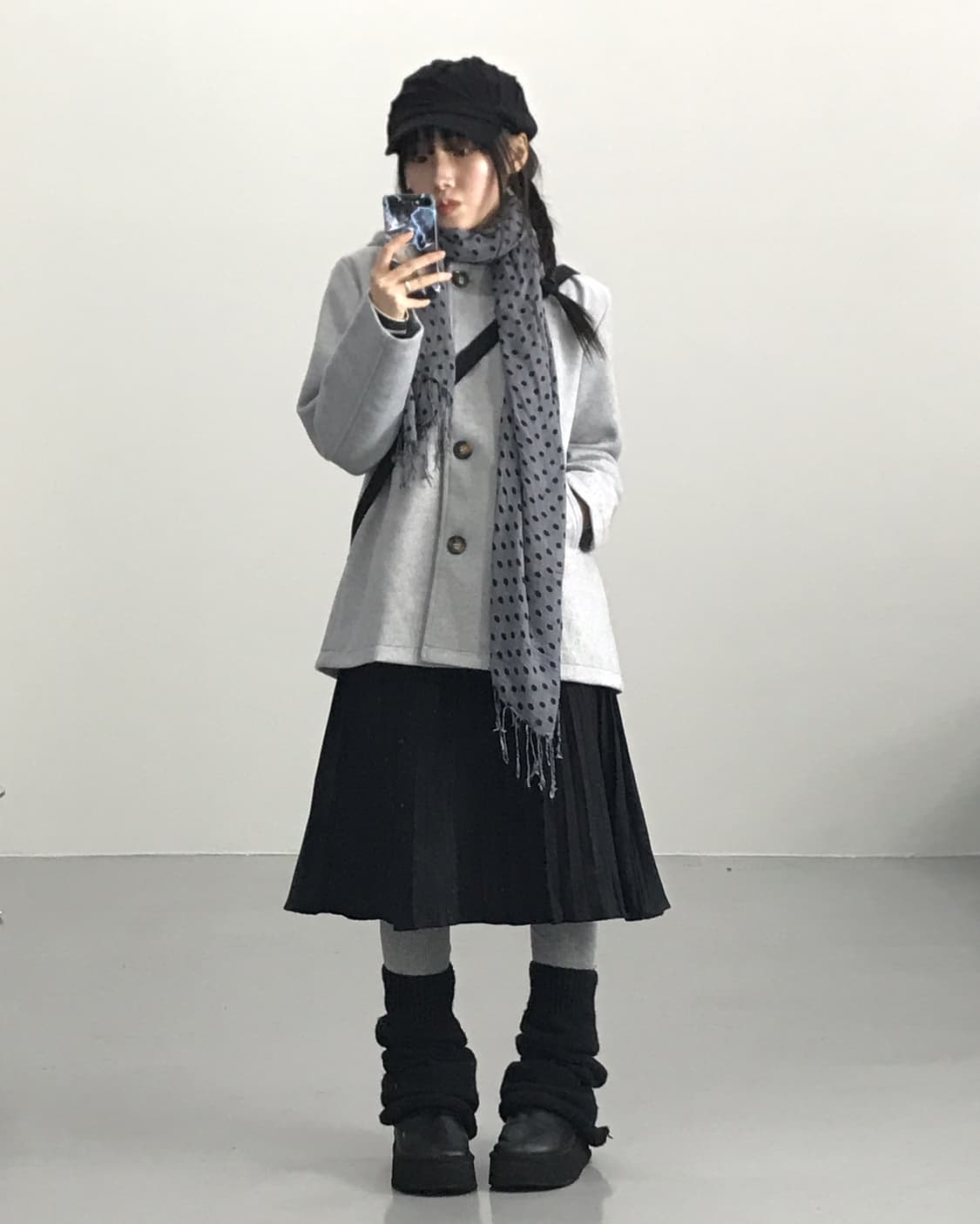 La-gemme Light Gray Hooded Coat 상품이미지2