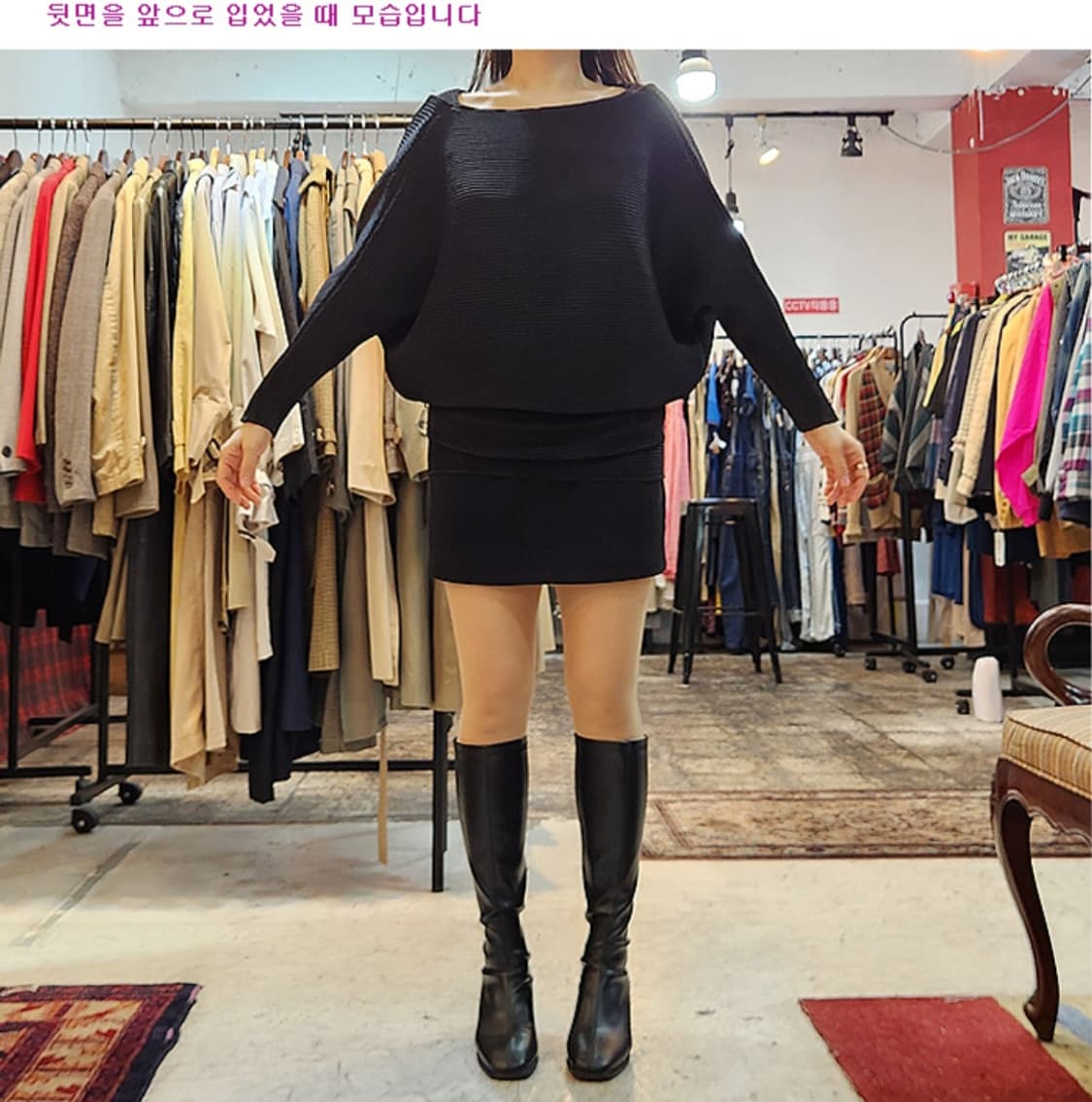 SPECCHIO pleats 스피치오 플리츠 블랙 가오리핏 탑 상품이미지2