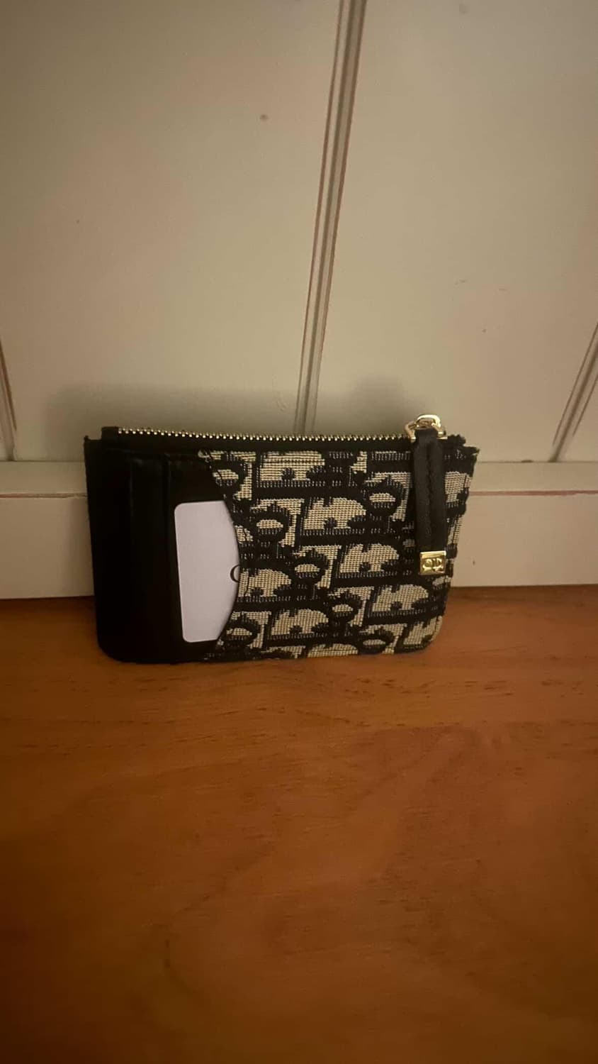 디올 30 몽테인 메리골드 지퍼 카드 홀더 디올 오블리크 자카드 블루 상품이미지3