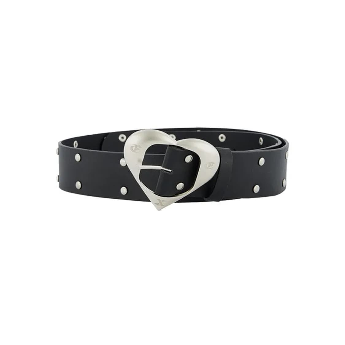 셋업이엑스이 STUDDED HEART BELT / BLACK 상품이미지1