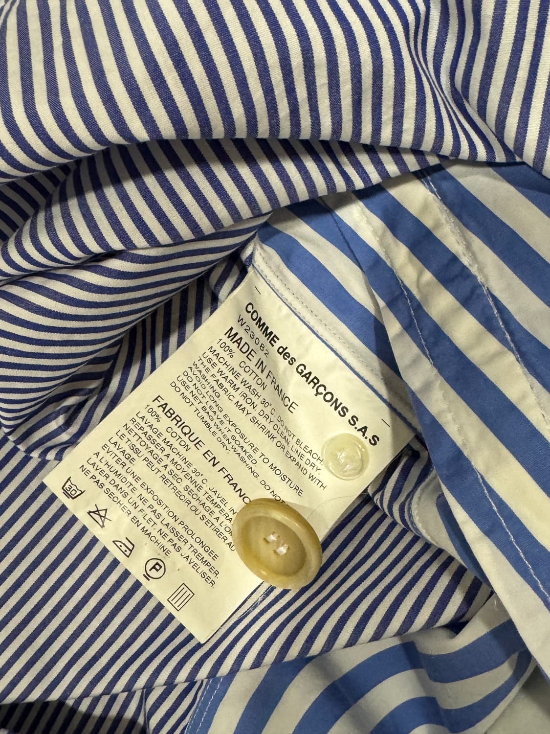 꼼데가르송 셔츠 롱 스트라이프 코튼 셔츠 코트 M 상품이미지6