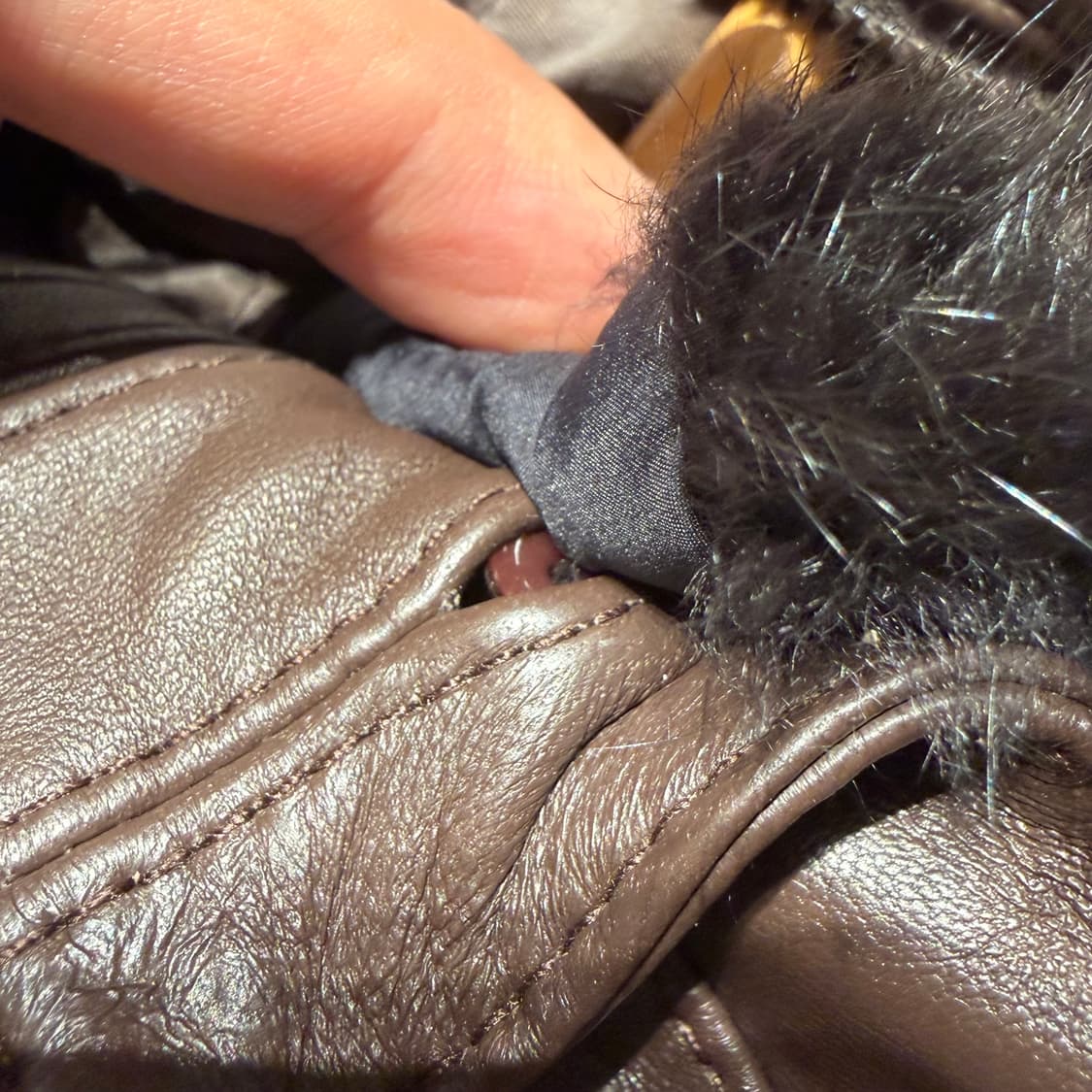 파크랜드 구스다운 램스킨 레더 카 코트 110 양가죽 자켓 상품이미지8