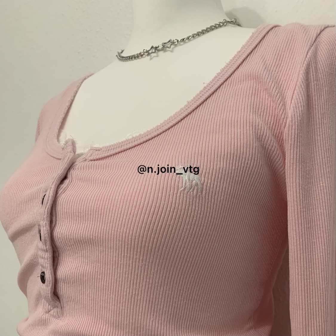 아베크롬비 헨리넥 뮤트 핑크 롱슬리브 긴팔 상품이미지2