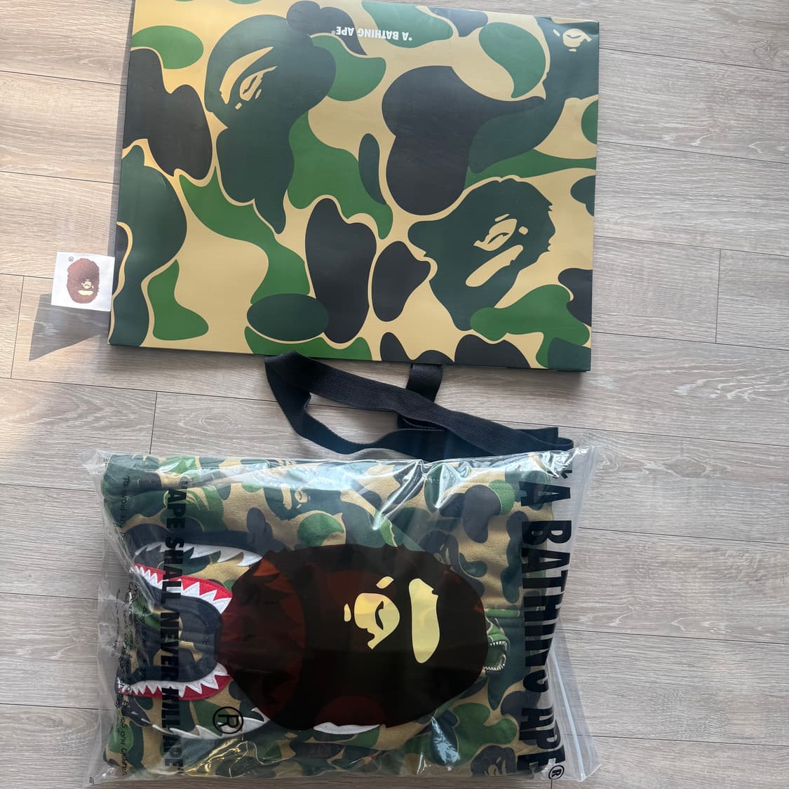 베이프 abc 카모 2nd shark full zip 후드그린 상품이미지2