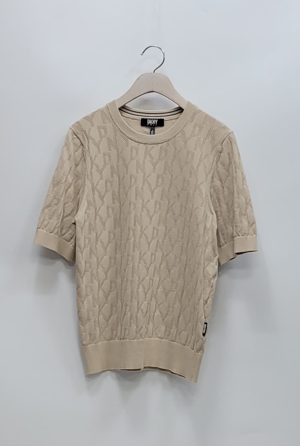 DKNY 23SS 한섬 DKNY 레이온 혼방 반팔 니트 / 여 M 베이지 상품이미지1