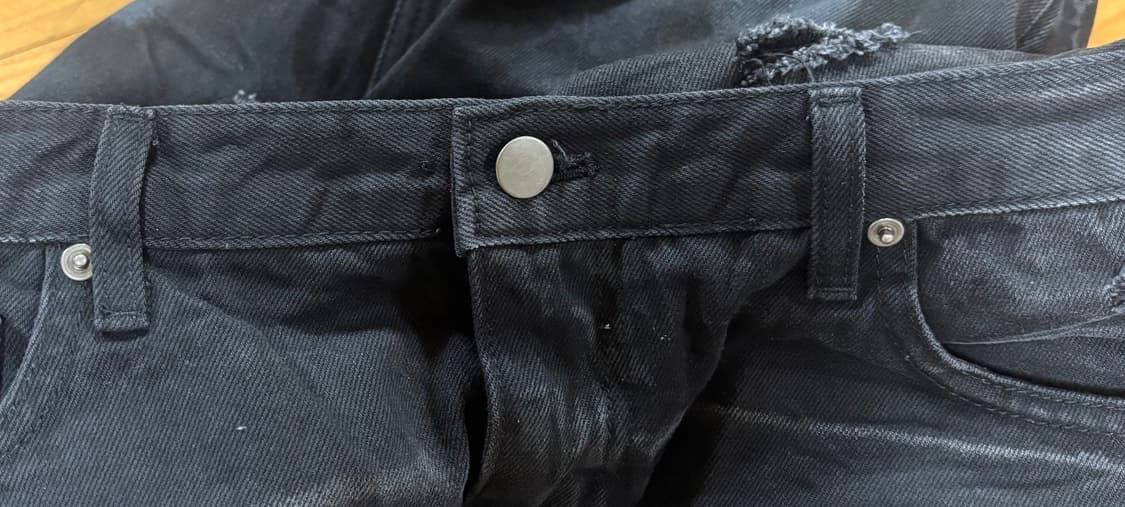 [2] 언더마이카 머드 디스트로이드 와이드 플레어진 머드블랙 상품이미지4